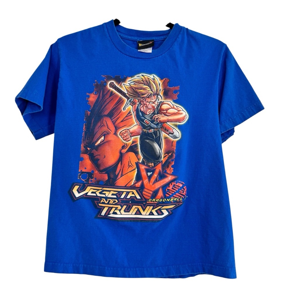 VTG Y2K Youth Kid’s L Dragonball Z Vegeta and Trunks Graphic T-Shirt Blue Tee